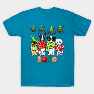 happy christmas with dogs 2020 T-Shirt